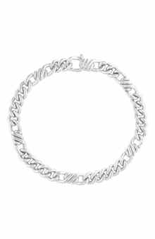 EFFY Men's Sterling Silver Figaro Chain Bracelet