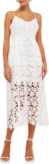 knee length dresses for ladies Allegra Lace Midi Dress - Pink main image 1