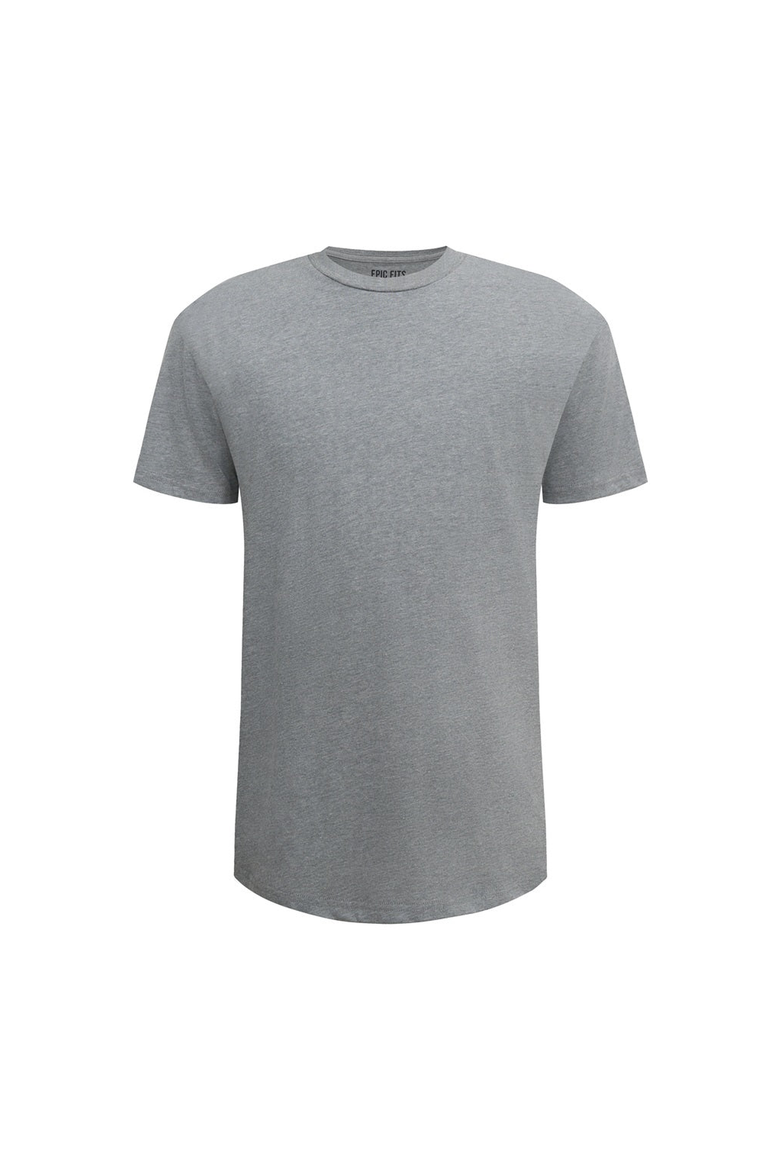 Curved Hem Crew Neck T-Shirt, Alternate, color, Heather Gray