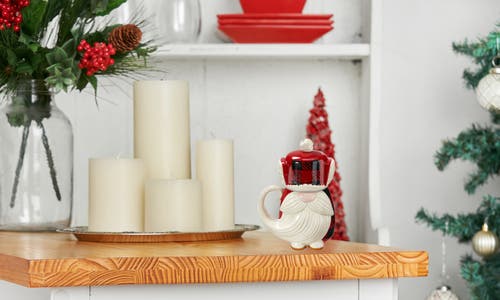 Tag Lars Gnome Lidded Mug Ceramic Drinkware For Christmas In White