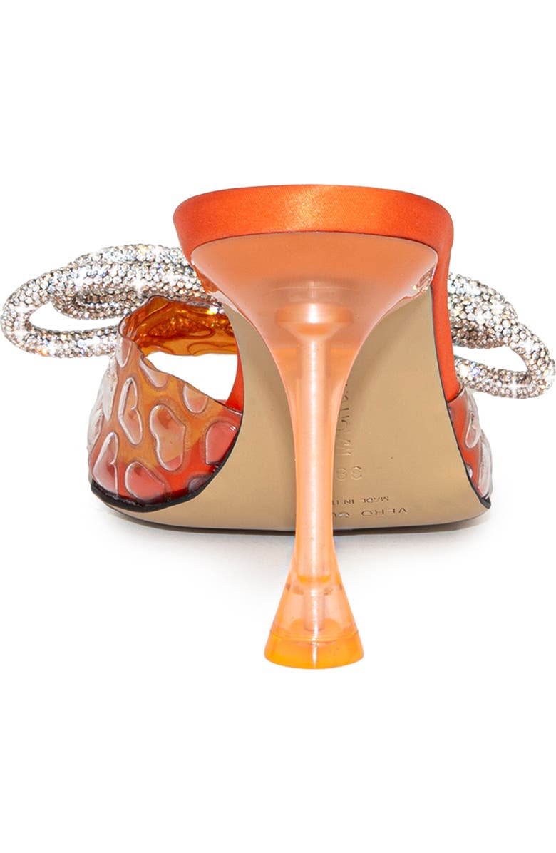 Mach & Mach Hearts Crystal Double Bow Square Toe Slide Sandal, Alternate, color,