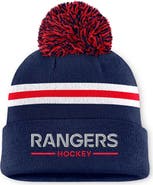 FANATICS Women's Fanatics Navy New York Rangers Authentic Pro Rink Cuffed Knit Hat with Pom