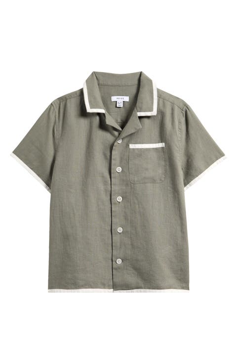 Kids' Vitan Short Sleeve Linen Camp Shirt (Big Kid)