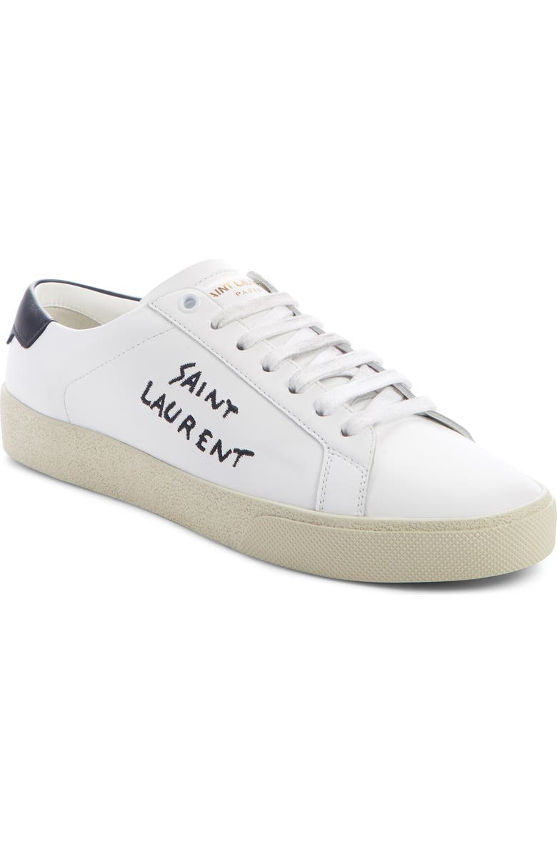 Saint Laurent Court Classic Embroidered Logo Sneaker, Main, color,