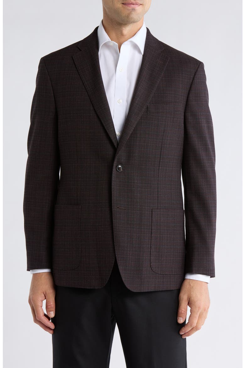 Textured Two-Button Sport Coat, Main, color, BURGUNDY/ NAVY