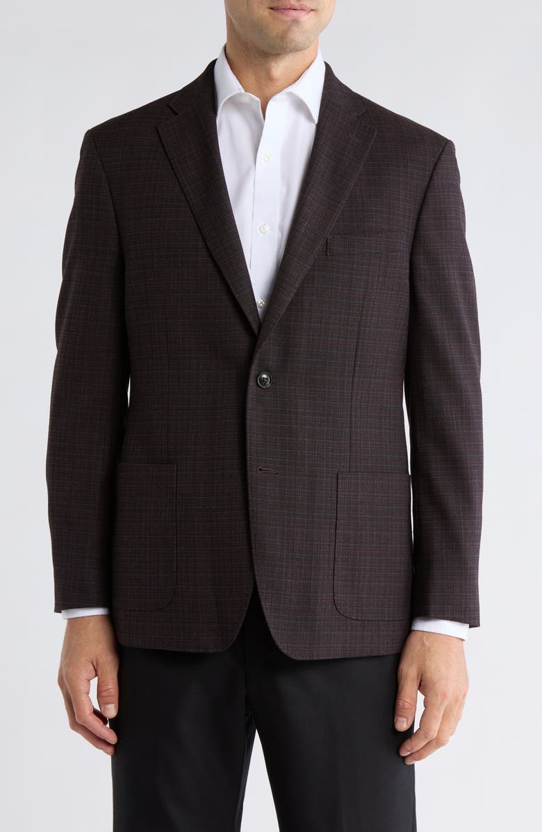 Tommy Hilfiger Textured Two-Button Sport Coat, Main, color, Burgundy/ Navy