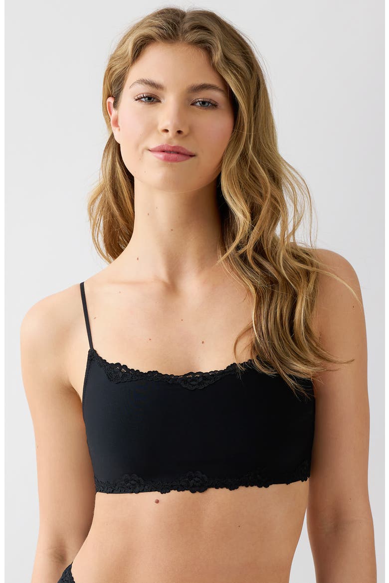 Future Foundation Lace Trim Bralette, Alternate, color, NIGHT