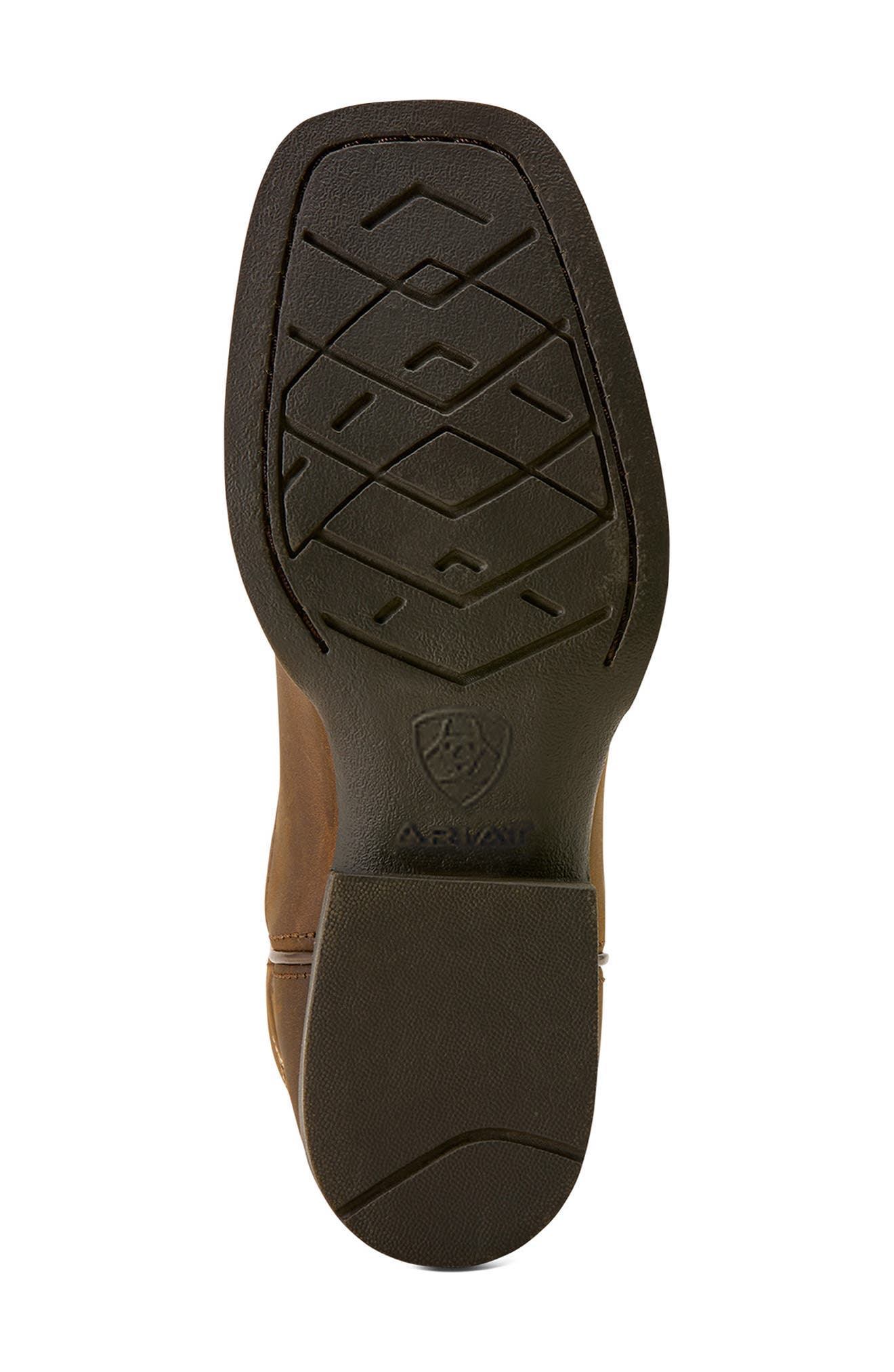 Ariat Kids' Deer Ridge Wide Square Toe Western Boot, Alternate, color, Distressed Brown