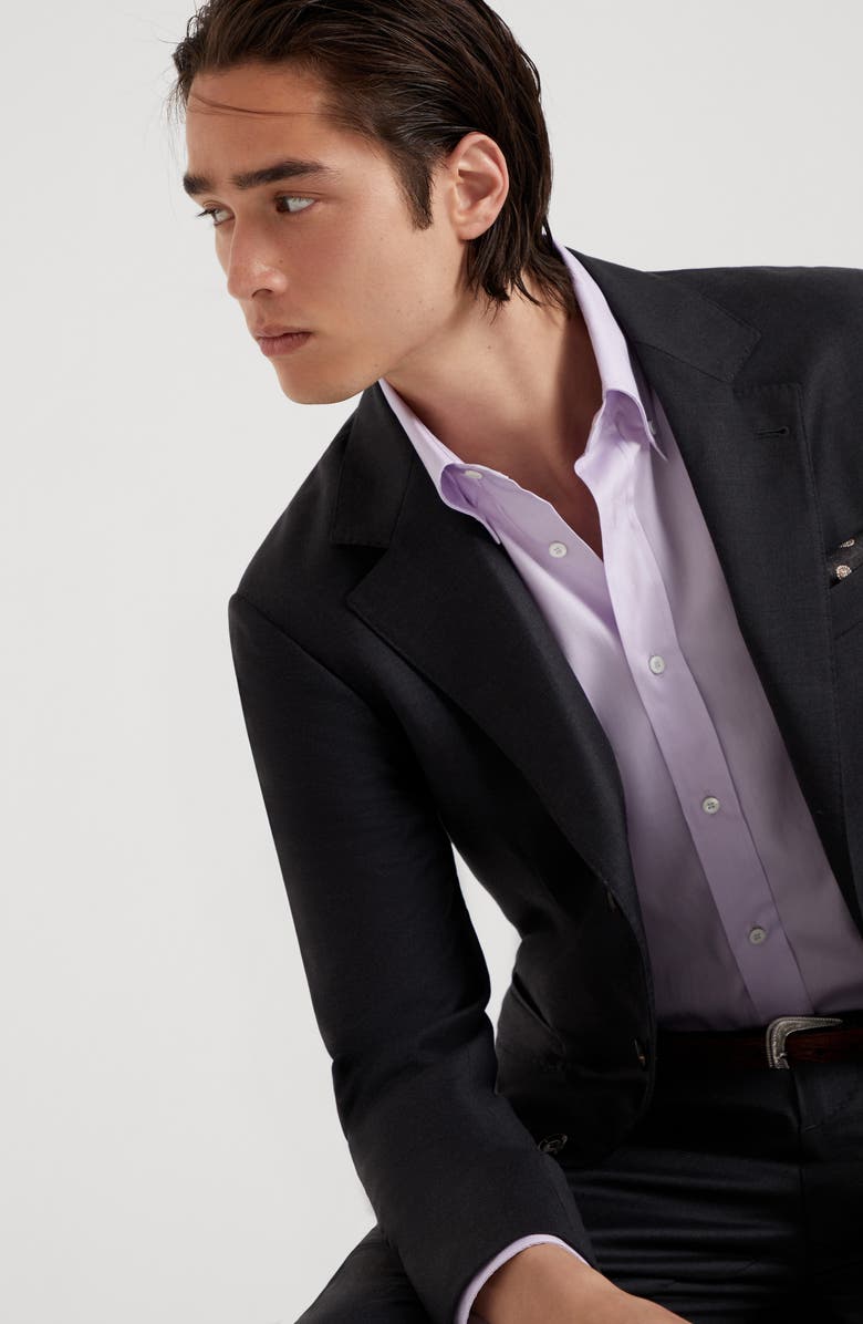 Brunello Cucinelli Twill blazer, Alternate, color, Anthracite
