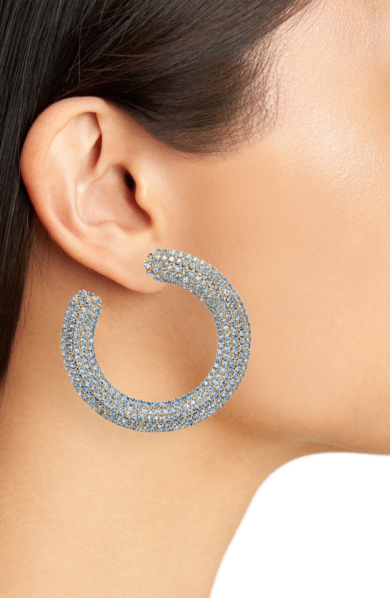 Cult Gaia Mira Crystal Hoop Earrings, Alternate, color, 
