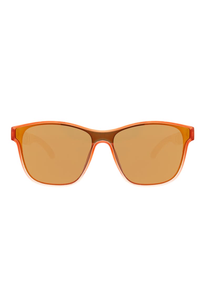 50mm Square Shield Polarized Sunglasses, Main, color, ORANGE