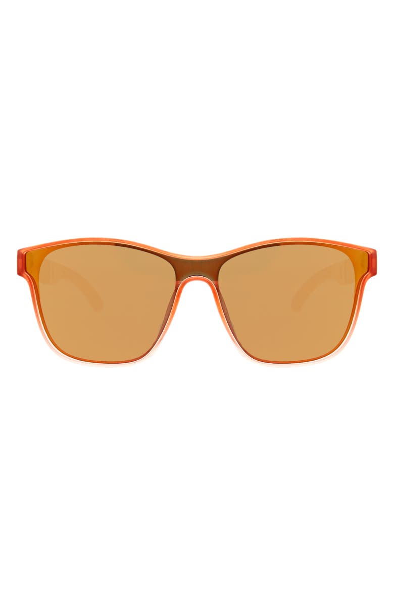 Hurley 50mm Square Shield Polarized Sunglasses, Main, color, Orange