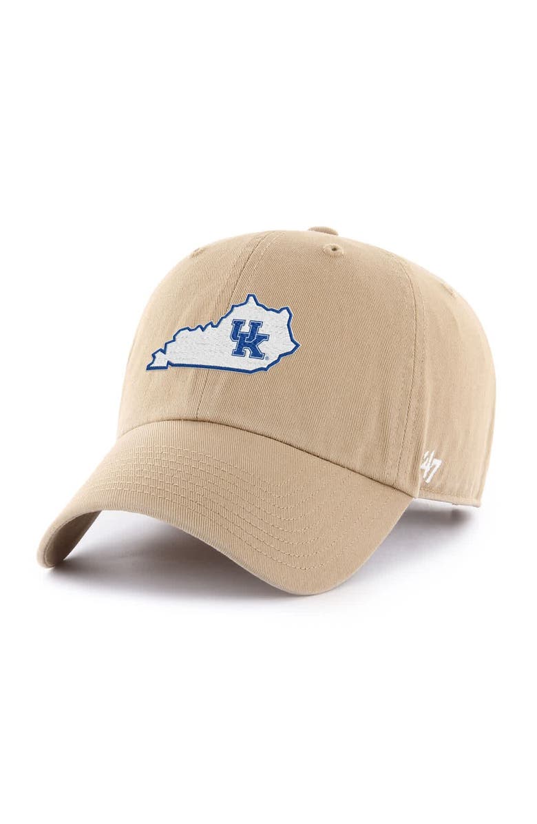 '47 Men's '47 Khaki Kentucky Wildcats Clean Up Adjustable Hat, Main, color, Khaki