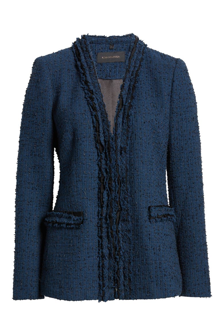 Lola Tweed Blazer, Alternate, color, NAVY