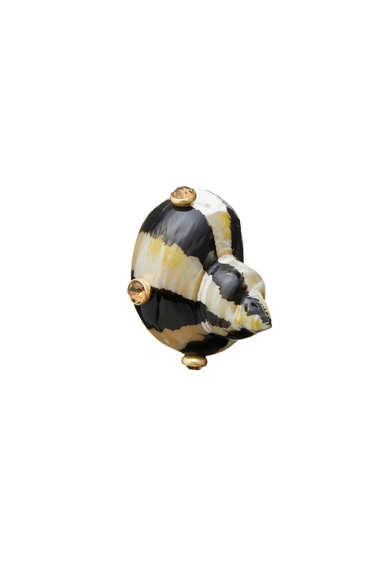 Shell Clip-On Earrings, Alternate, color, BLACK / MULTI