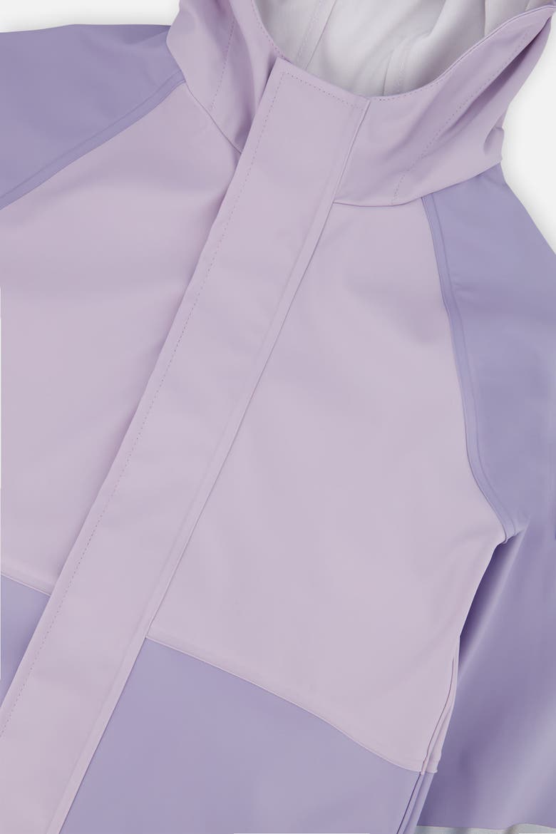 Colorblock Hooded Waterproof Rain Jacket, Alternate, color, Mauve