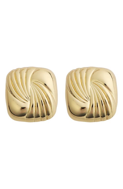 Textured Square Stud Earrings