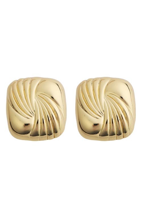 Panacea Textured Square Stud Earrings In Gold