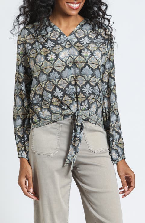 Tie Front V-Neck Top