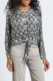 APNY Tie Front V-Neck Top