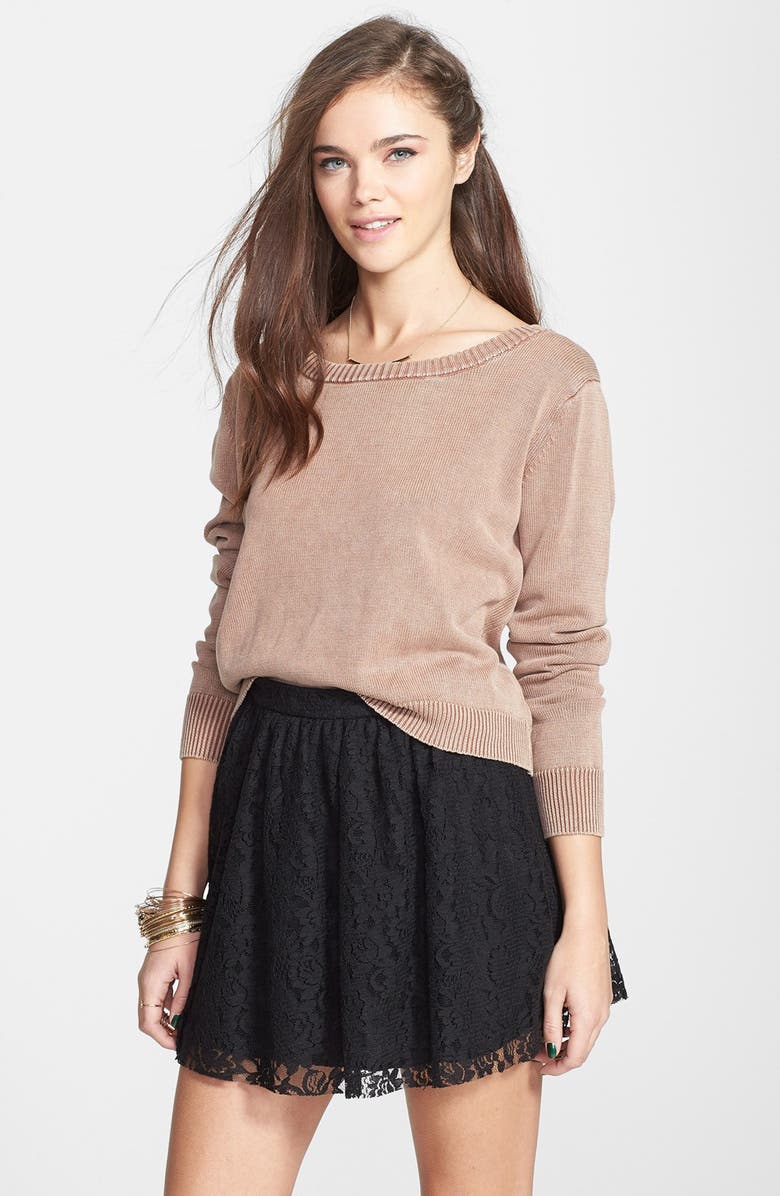 All in Favor Lace Skater Skirt, Main, color, 