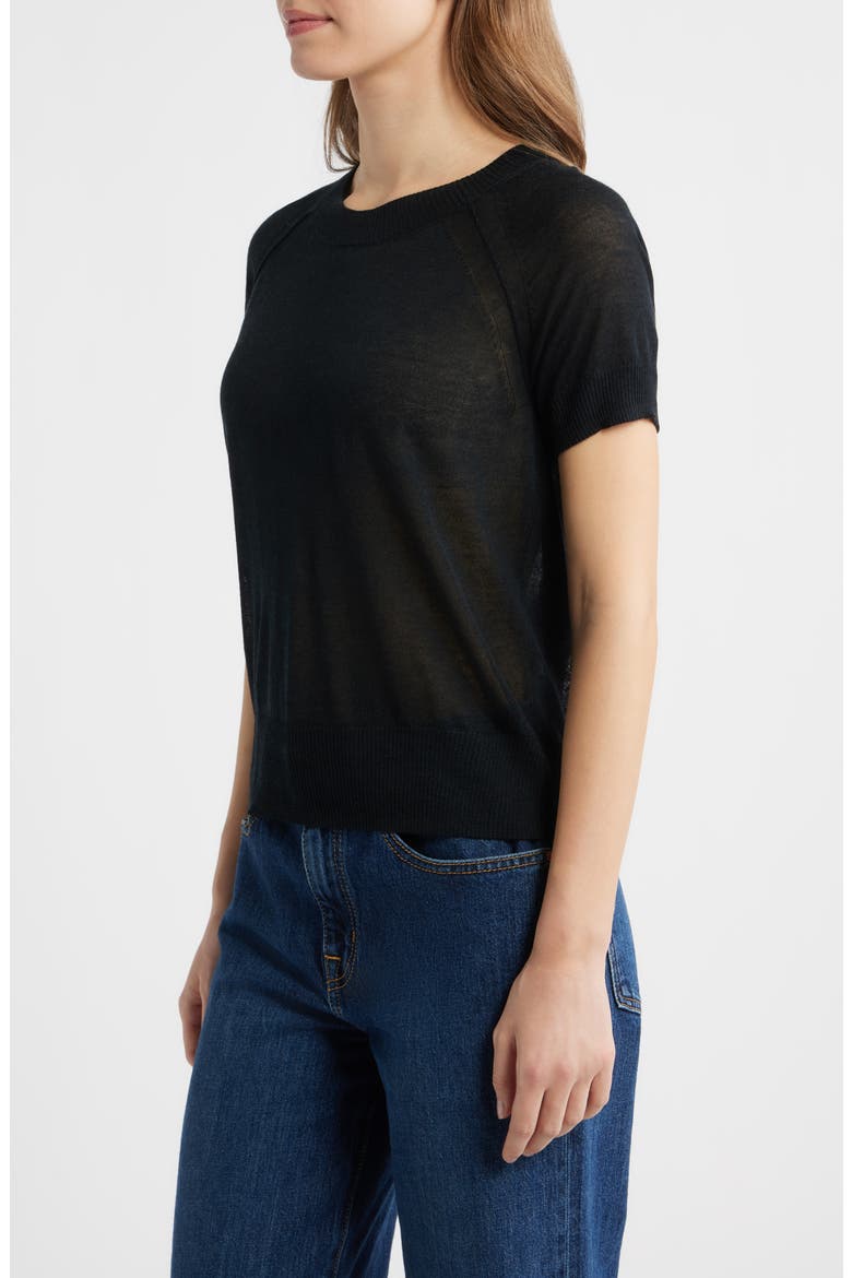 Short Sleeve Knit Shirt, Alternate, color, BLACK