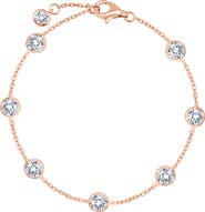 Crislu Cubic Zirconia Bezel Station Anklet