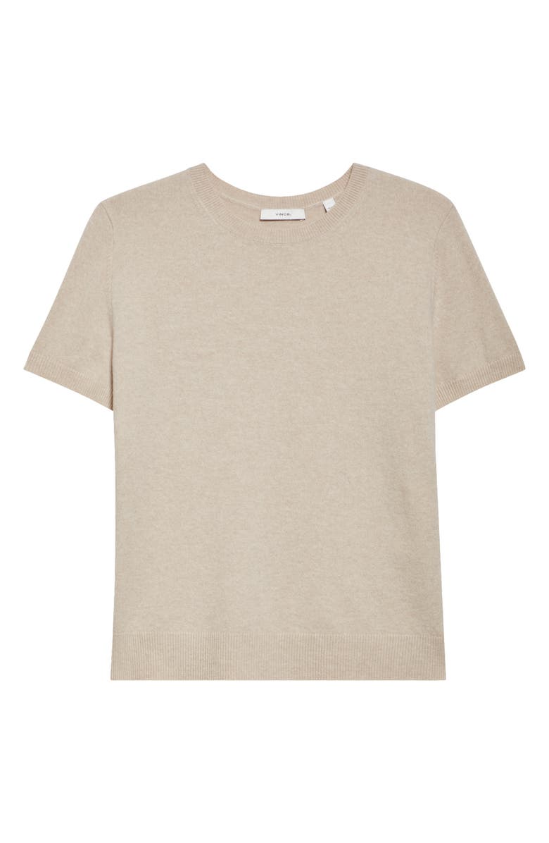 Vince Short Sleeve Wool & Cashmere Sweater, Alternate, color, White Sand