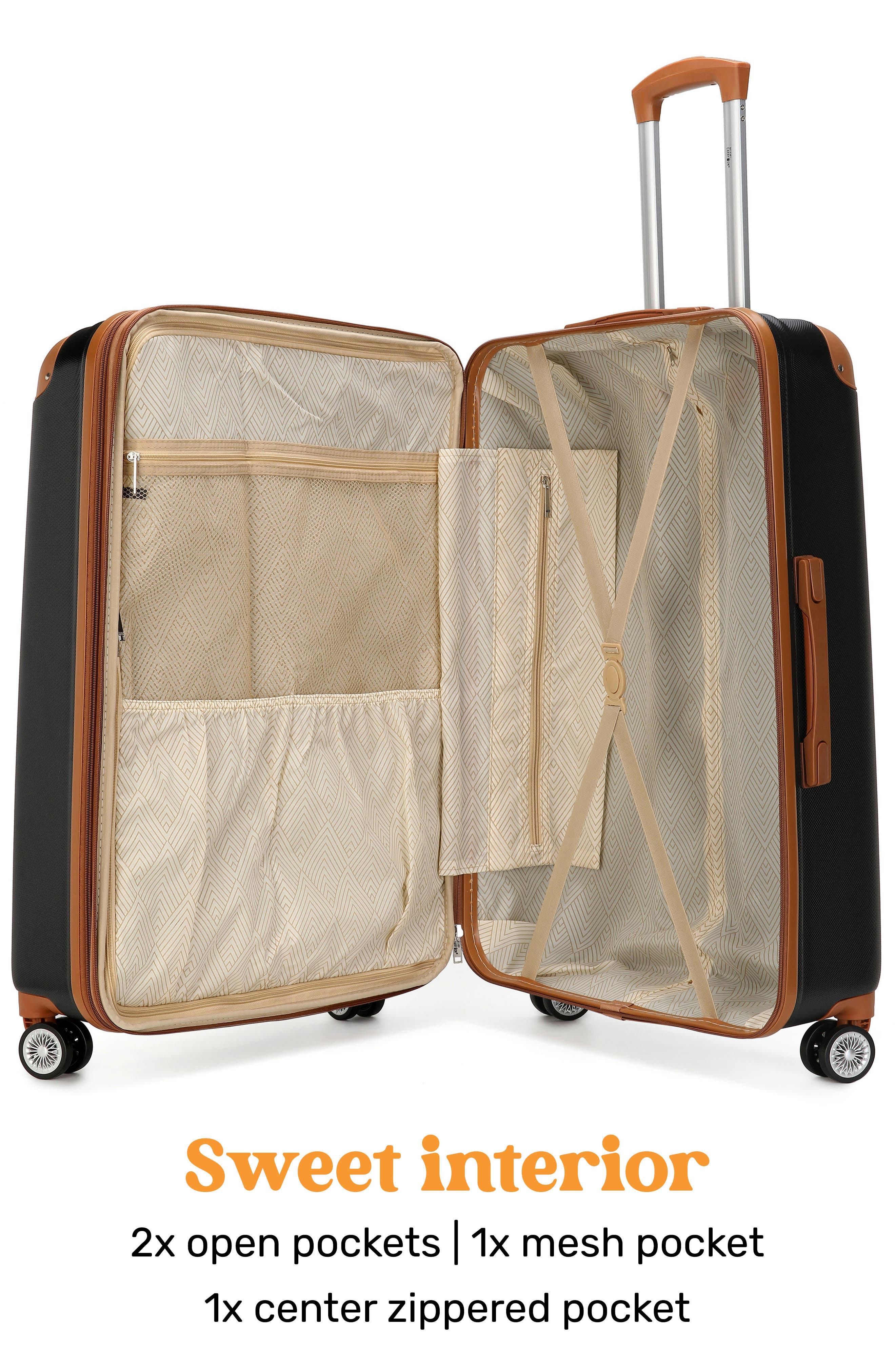 Miami Carry On Collins 3-Piece Hardside Spinner Luggage Set, Alternate, color, Black