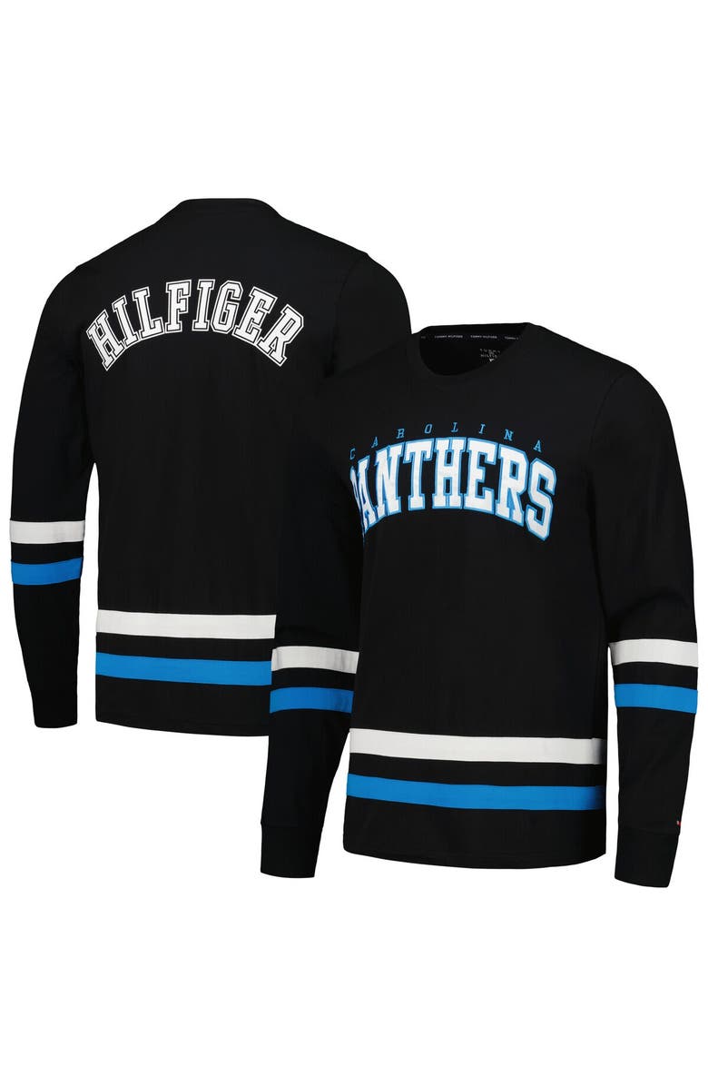 Tommy Hilfiger Men's Tommy Hilfiger Black/Blue Carolina Panthers Nolan Long Sleeve T-Shirt, Main, color, Black