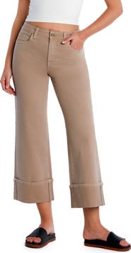 HINT OF BLU Clever Cuffed High Waist Wide Leg Jeans