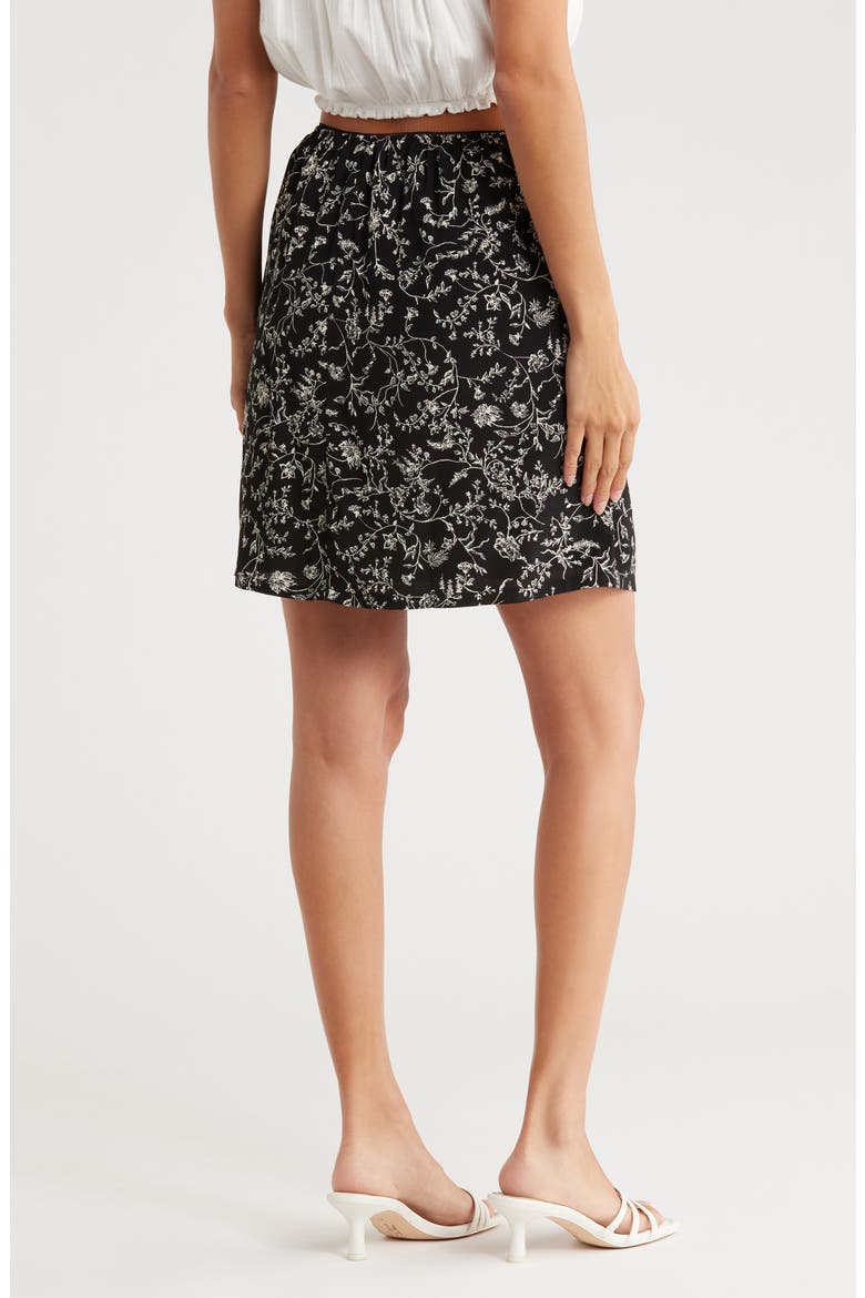 Flounce Skirt, Alternate, color, BLACK- IVORY TENDRIL VINE