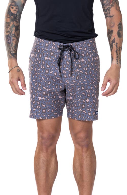 Vast Leopard Print Ii Stretch Board Shorts In Navy Leopard
