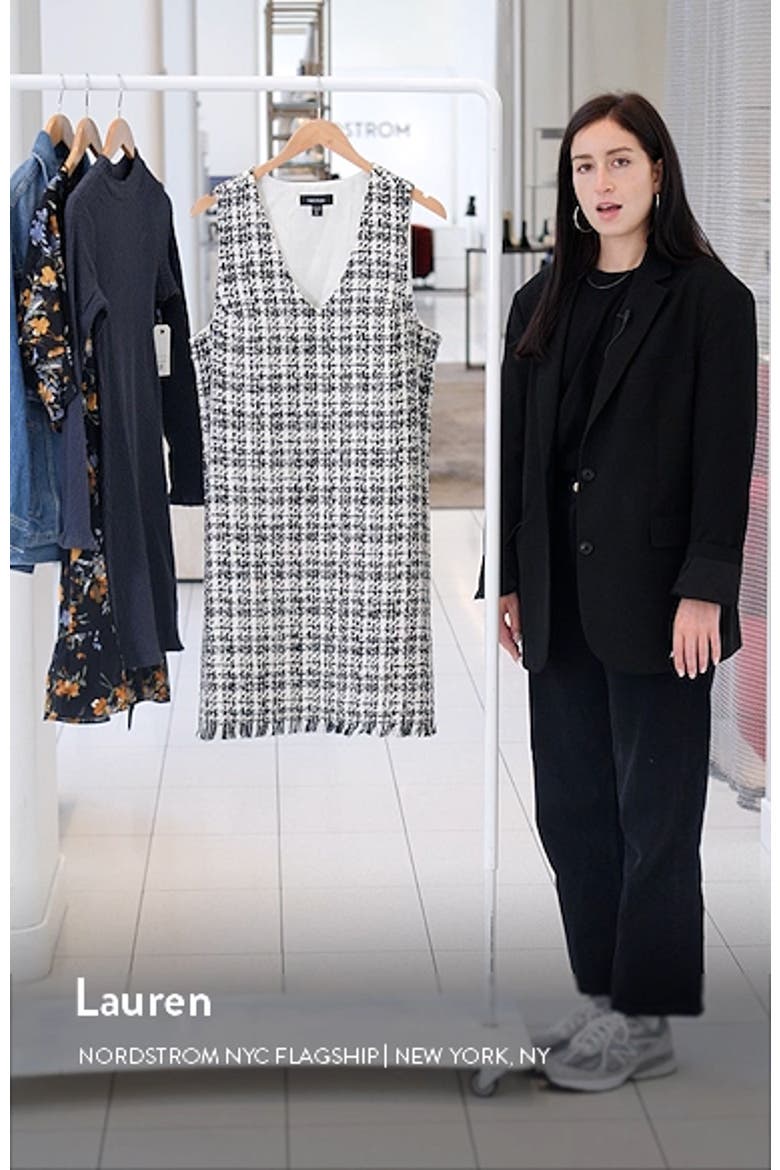 Cotton Blend Tweed Shift Dress video