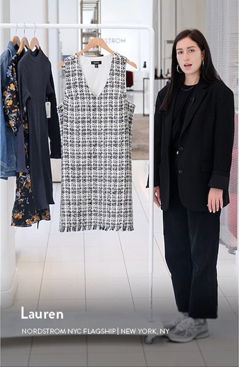 Cotton Blend Tweed Shift Dress, sales video thumbnail