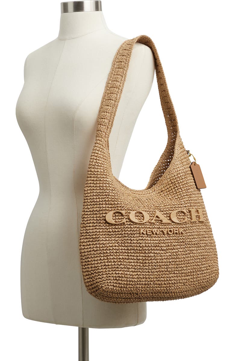 COACH Brooklyn Refined Weave Shoulder Bag, Alternate, color, Natural