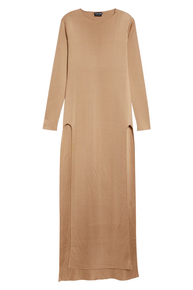 Liquid Long Sleeve Dress, Main, color, HAZELNUT