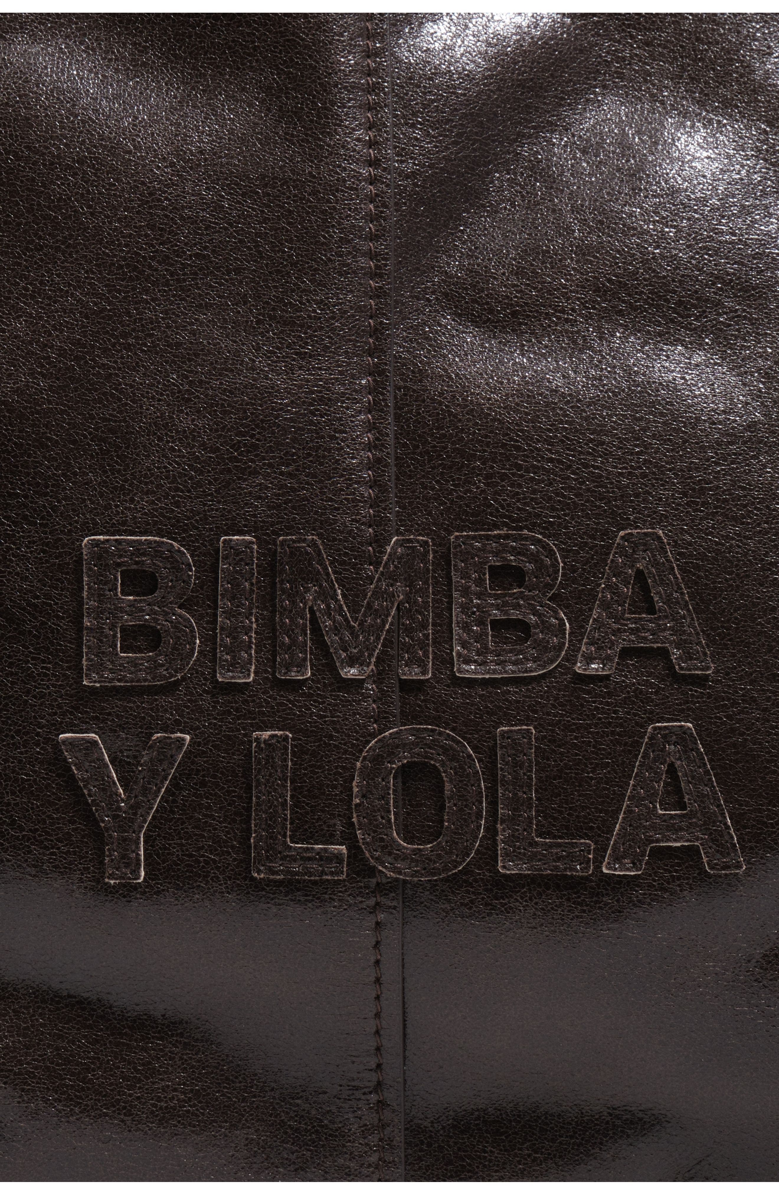 Bimba y Lola Large Dark Leather Shopper Bag, Alternate, color, Dark Chocolate