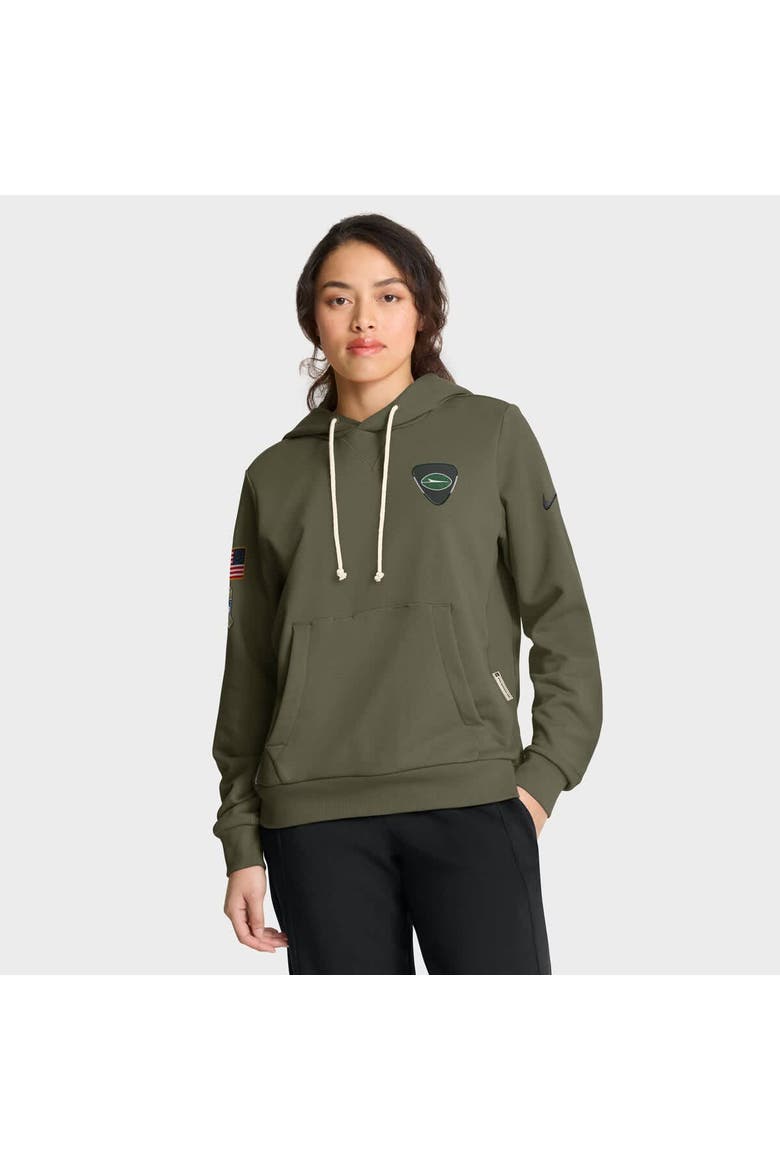 Women's Nike Olive New York Jets 2025 Salute to Service Sideline Standard Issue Dri-FIT Hoodie, Main, color, Olive