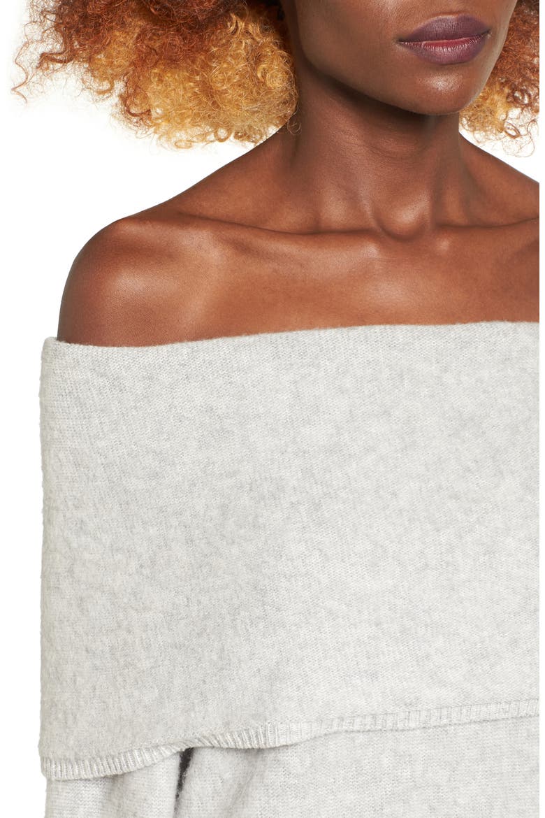 Off the Shoulder Sweater, Alternate, color, GREY MEDIUM HEATHER