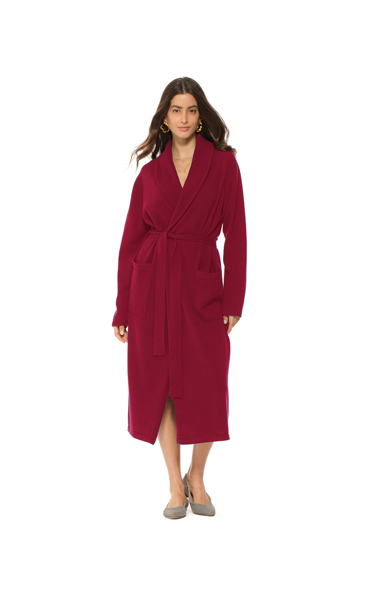 Monticelli Cashmere Pure Cashmere Knit Robe, Main, color, Chianti