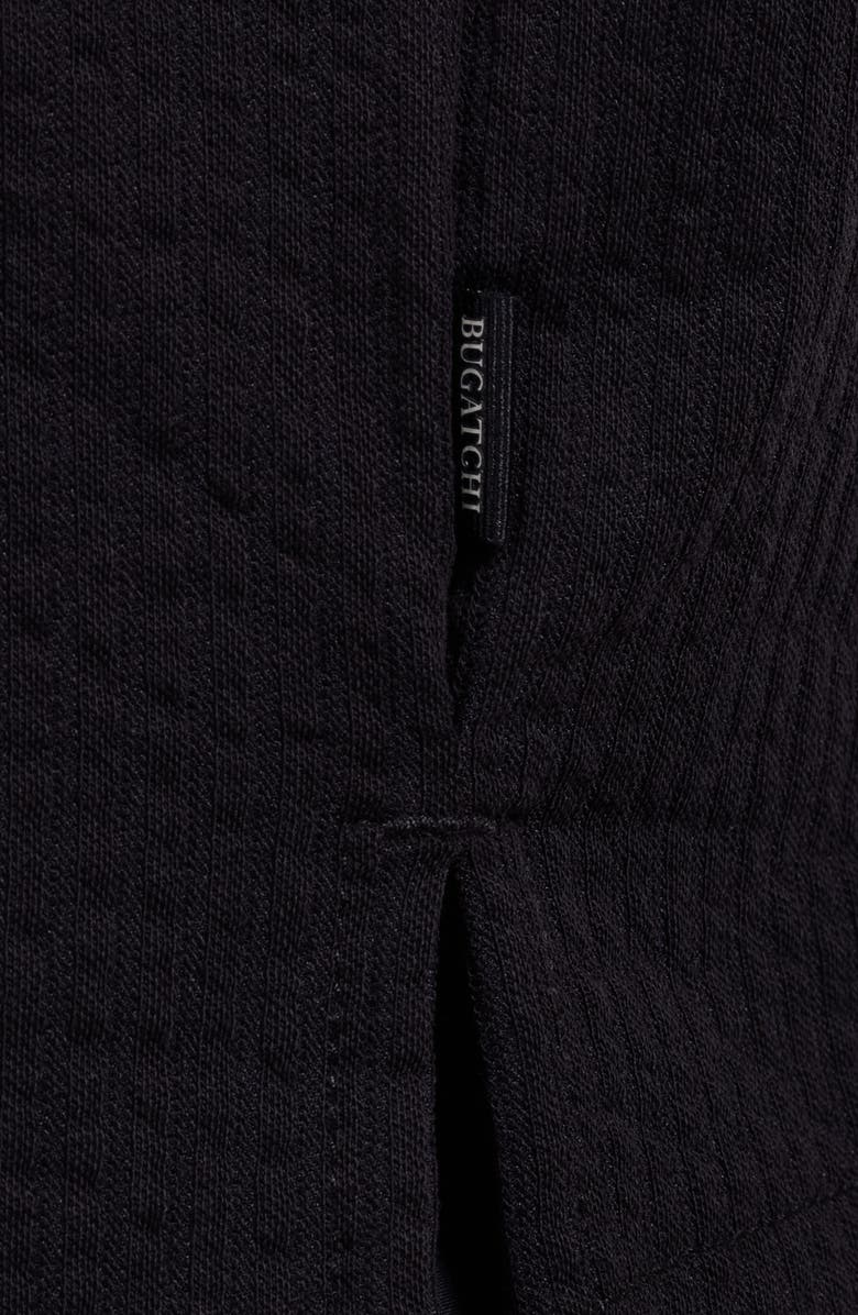 Bugatchi Seersucker Camp Shirt, Alternate, color, Black