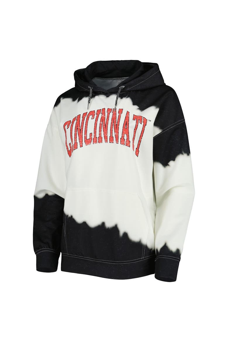 Women's Gameday Couture White/Black Cincinnati Bearcats For the Fun Double Dip-Dyed Pullover Hoodie, Alternate, color, White
