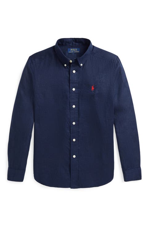 Kids' Linen Button-Down Shirt (Big Kid)