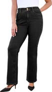 Roaman's Plus Size High Rise Tummy Control Bootcut Jeans