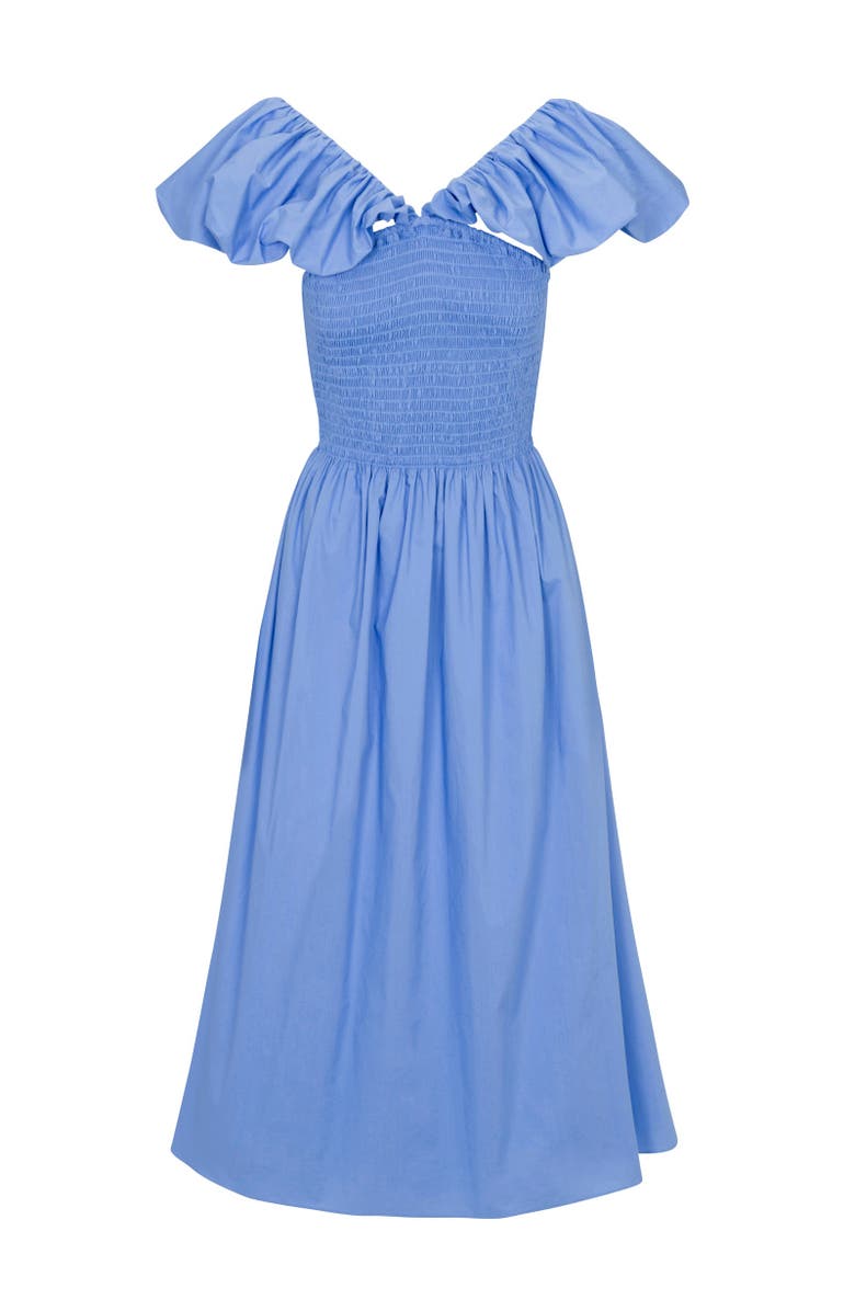 Rebecca Taylor Yara Poplin Midi Dress, Alternate, color, Bluebell