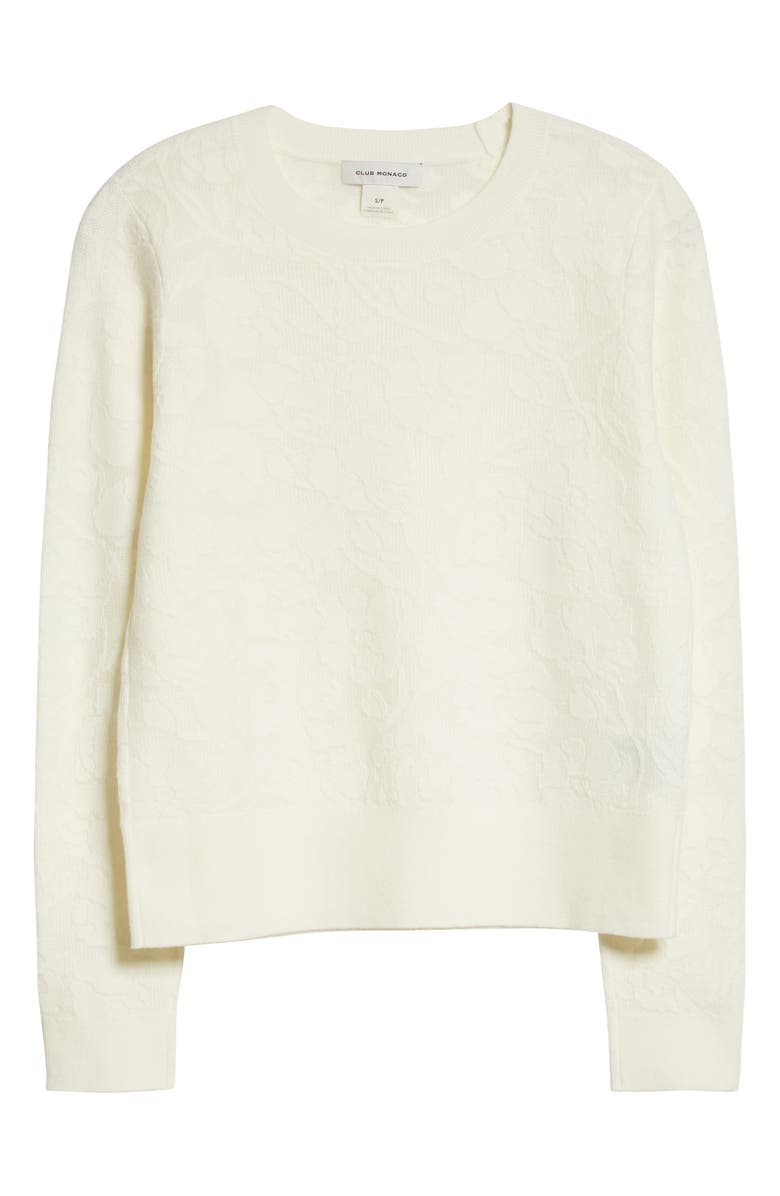 Club Monaco Floral Jacquard Cotton Blend Sweater, Alternate, color,