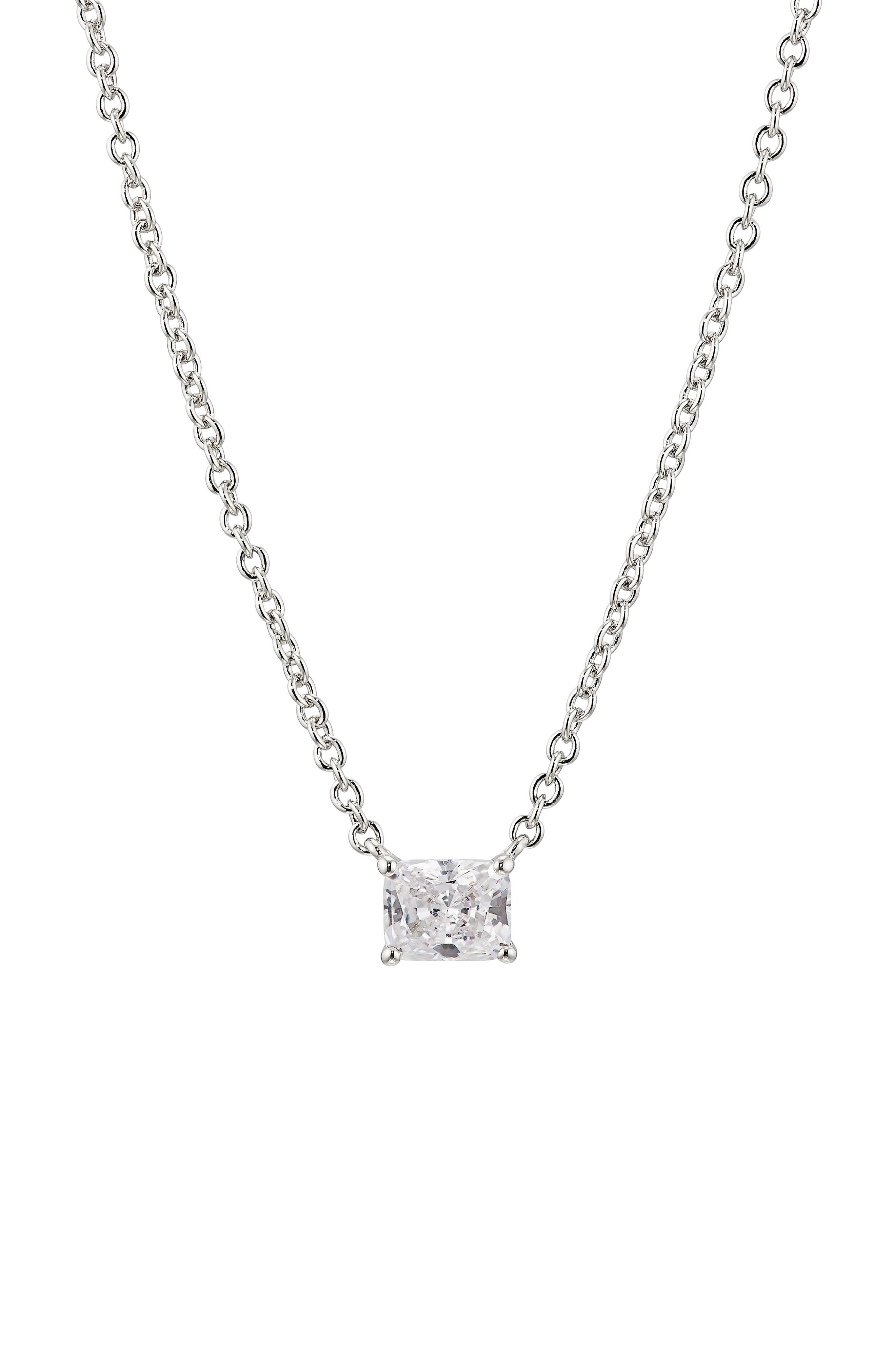 Nadri Modern Luv Small Emerald Cut Cubic Zirconia Pendant Necklace
