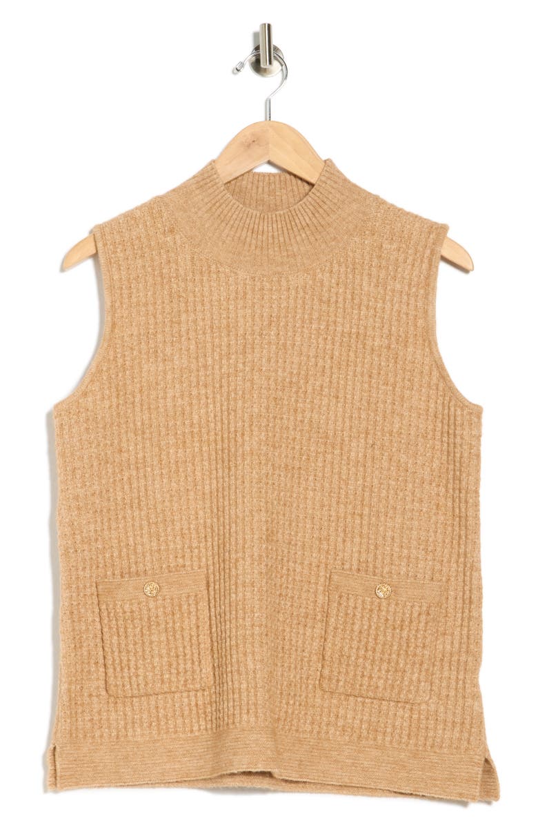 SUNDAY EDITION Mock Neck Knit Vest, Alternate, color, Beige