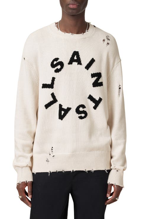 Diago Distressed Cotton Crewneck Sweater